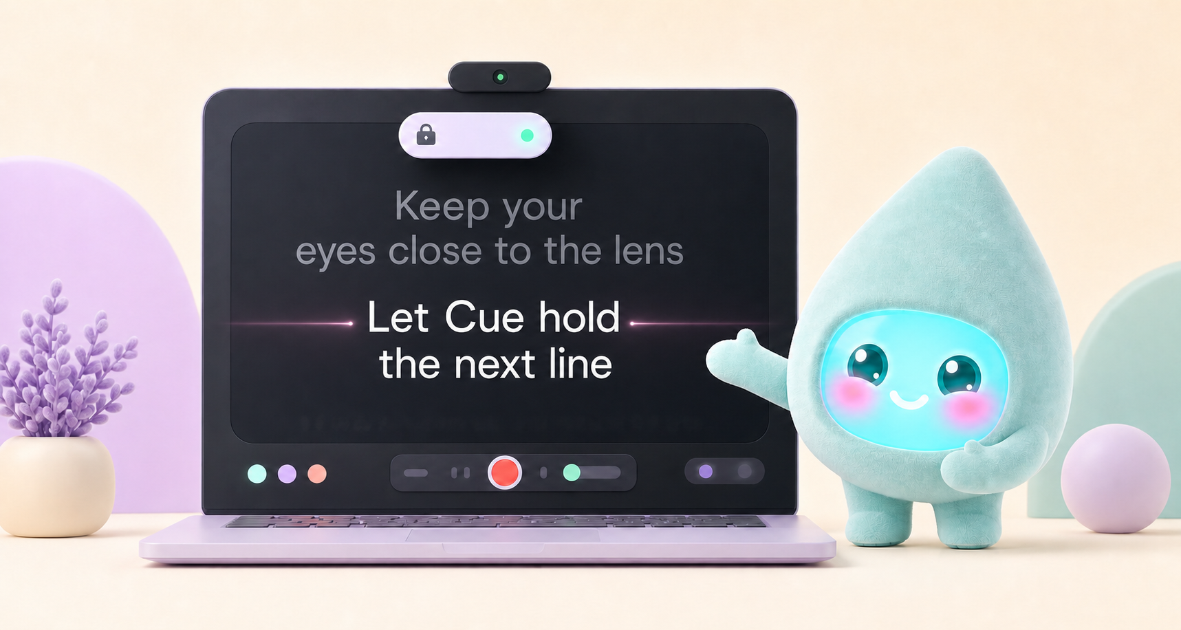 Pippo Teleprompter mascot beside a Mac teleprompter interface