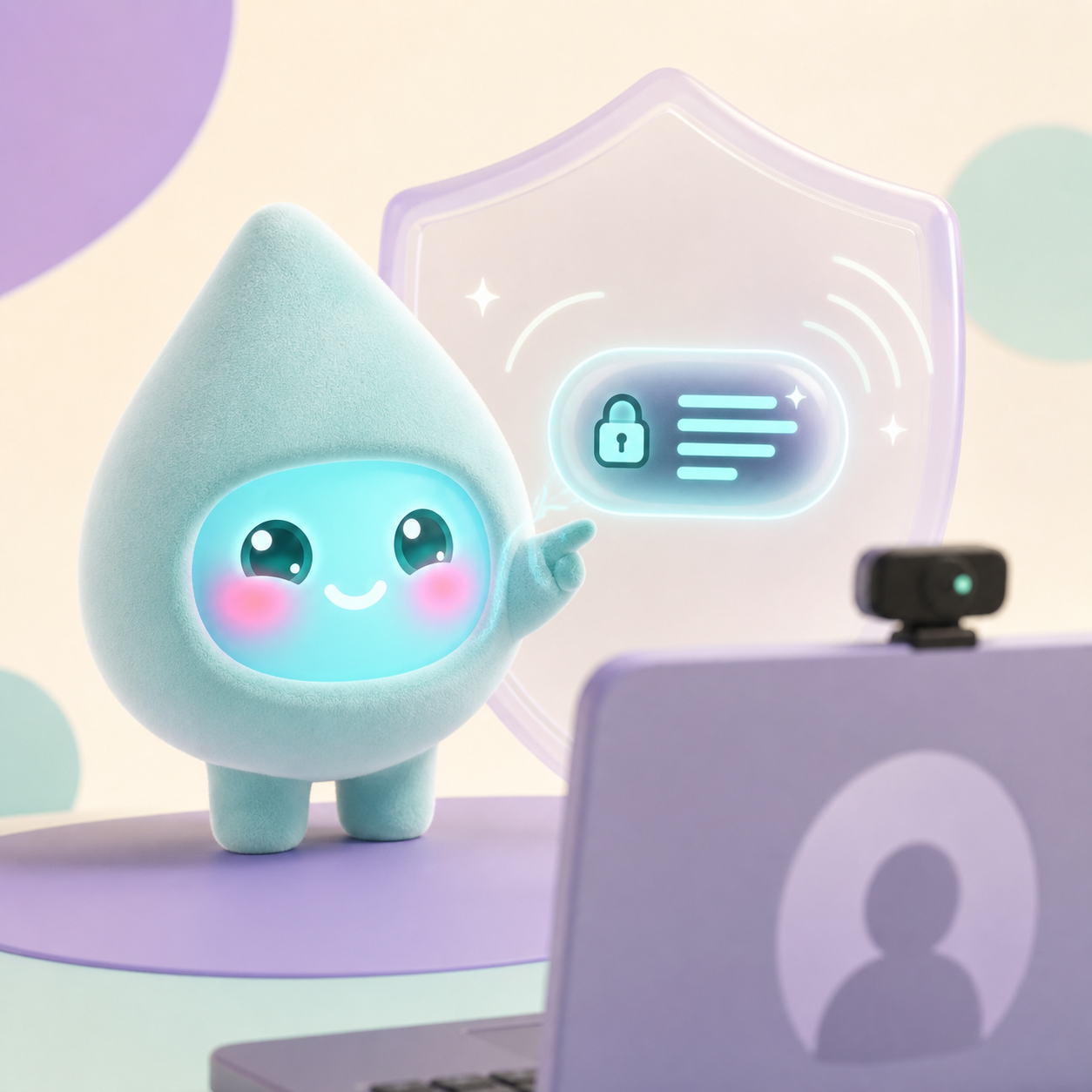 Pippo Teleprompter mascot showing a private teleprompter pill